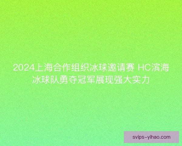 2024上海合作组织冰球邀请赛 HC滨海冰球队勇夺冠军展现强大实力
